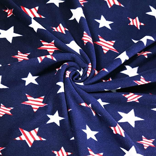 Anti-Pill Polar Fleece Fabric by the Yard – Stars (60", 280 GSM)