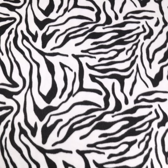 Anti-Pill Polar Fleece Fabric by the Yard – Zebra (White Black, 60", 280 GSM)