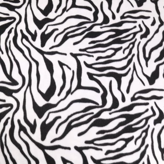 Anti-Pill Polar Fleece Fabric by the Yard – Zebra (White Black, 60", 280 GSM)