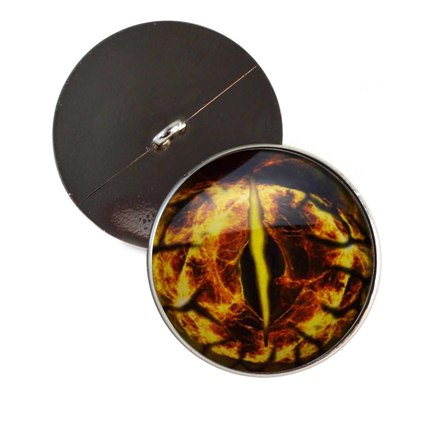 Yellow Fractal Dragon Sew-On Buttons Glass Eyes