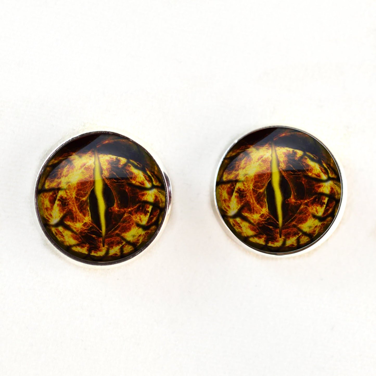 Yellow Fractal Dragon Sew-On Buttons Glass Eyes