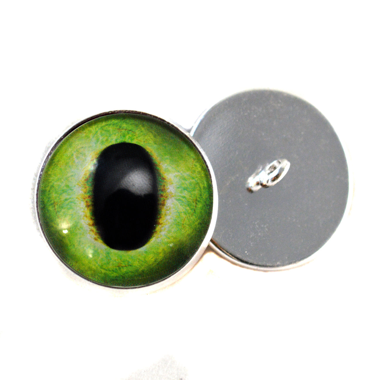 Friendly Green Dragon Sew-On Button Glass Eyes