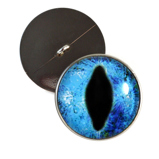 Sparkling Blue Dragon Sew-On Button Glass Eyes