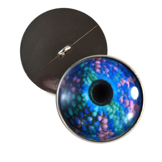 Blue and Pink Gecko Sew-On Glass Eyes