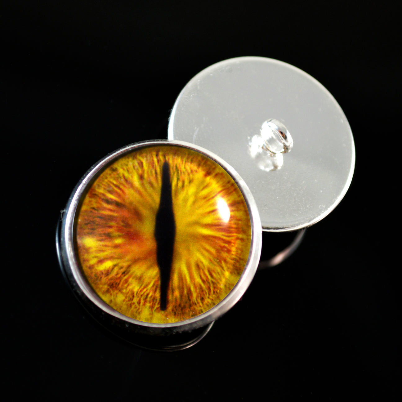 Golden Dragon Sew-On Button Glass Eyes