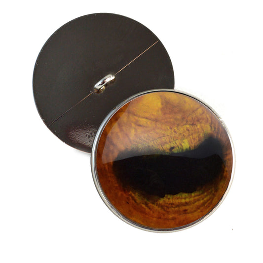 Golden Yellow Horse Sew-On Button Glass Eyes