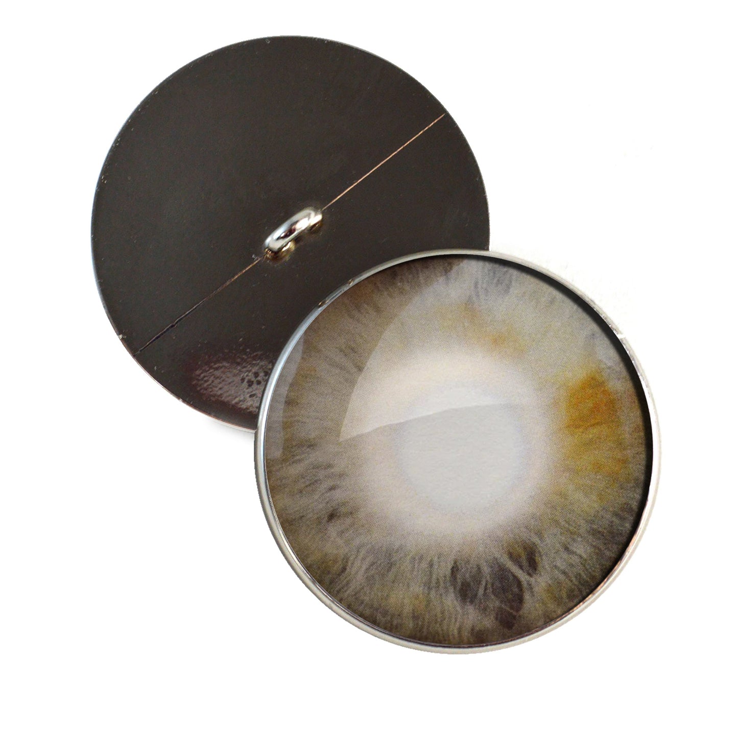 Gray Blind Human Zombie Sew-On Button Glass Eyes