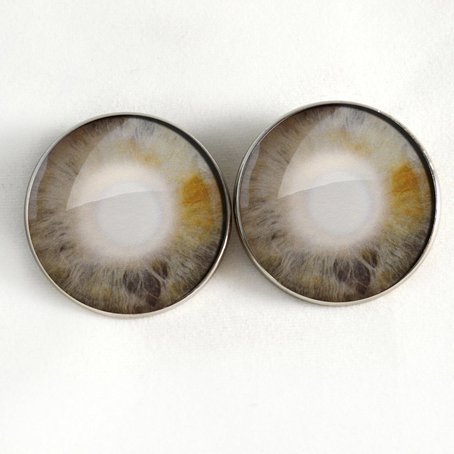 Gray Blind Human Zombie Sew-On Button Glass Eyes