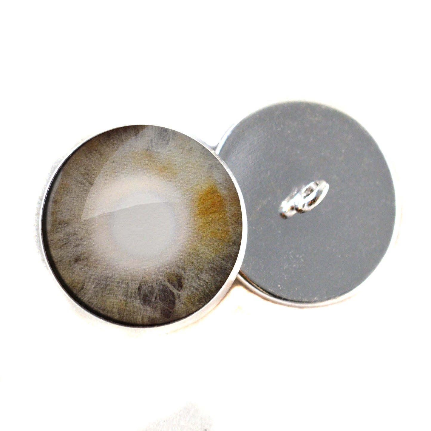 Gray Blind Human Zombie Sew-On Button Glass Eyes