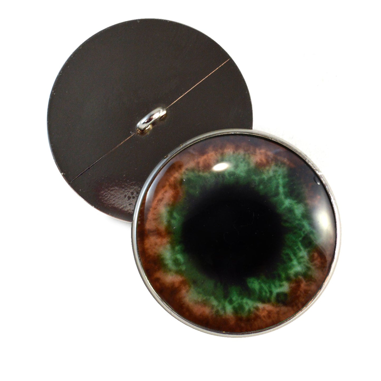 Brown and Green Human Inspired Sew-On Button Glass Eyes