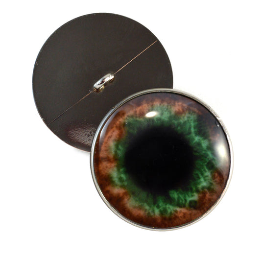 Brown and Green Human Inspired Sew-On Button Glass Eyes
