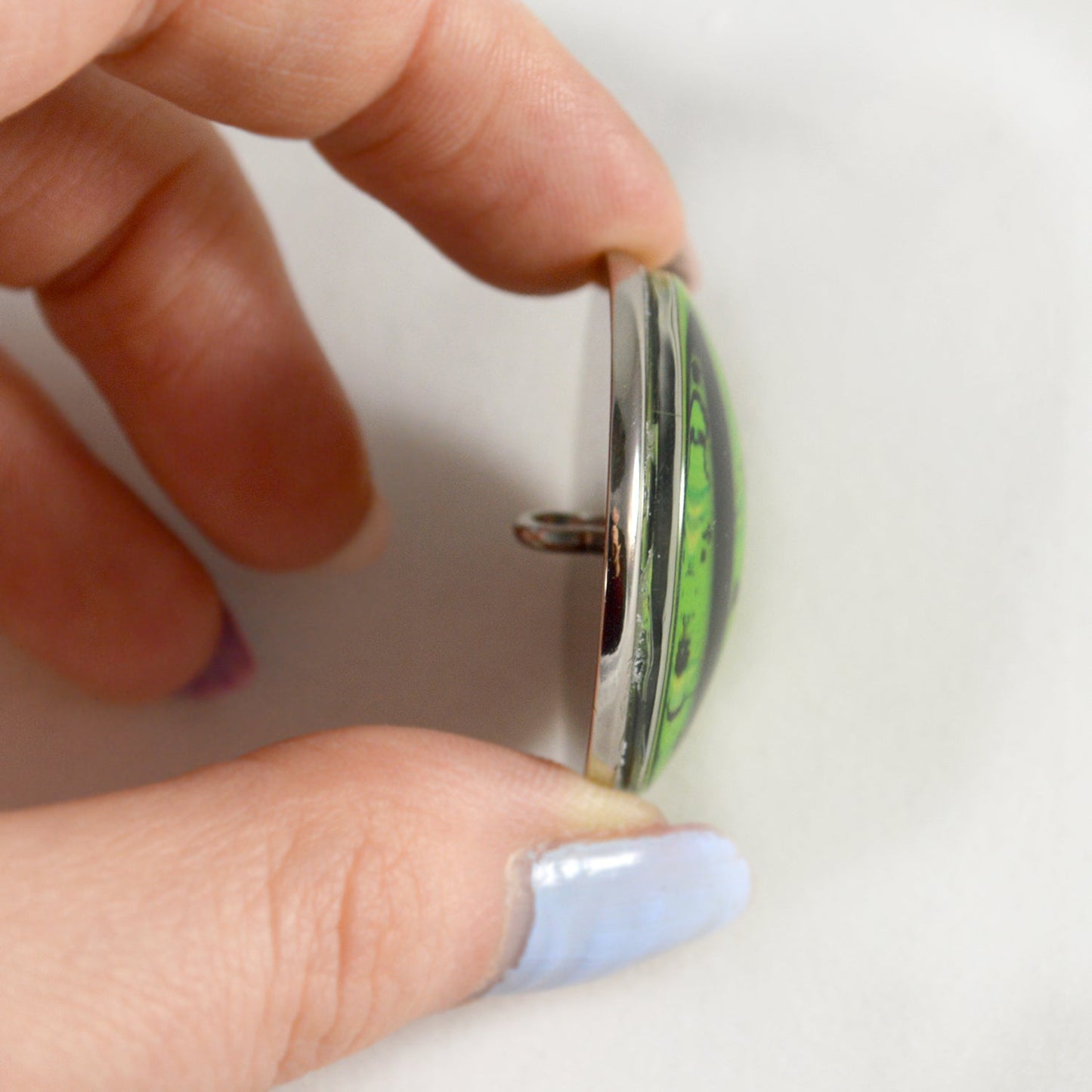 Green Grunge Dragon Sew-On Buttons Glass Eyes