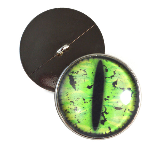 Green Grunge Dragon Sew-On Buttons Glass Eyes