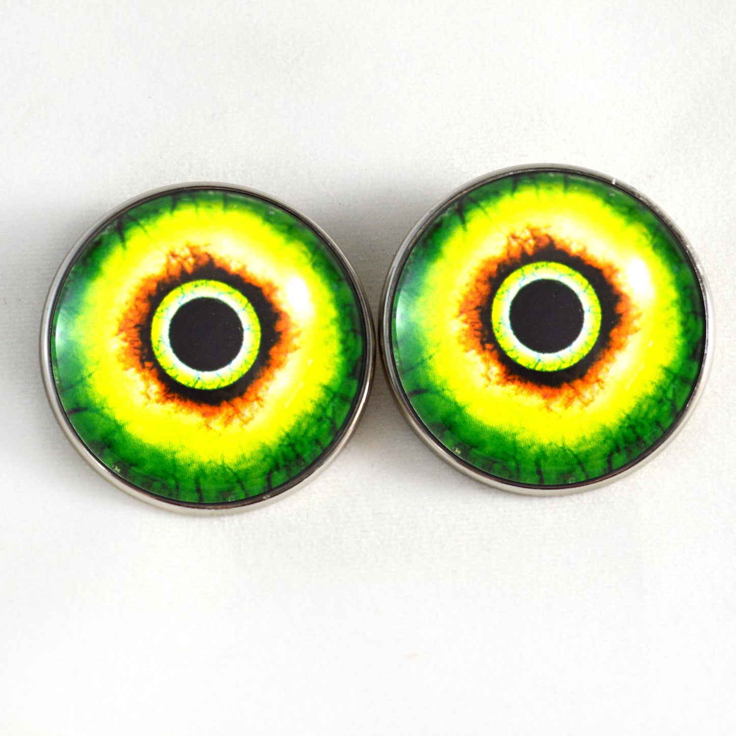 Green Monster Sew-On Button Glass Eyes