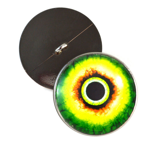 Green Monster Sew-On Button Glass Eyes