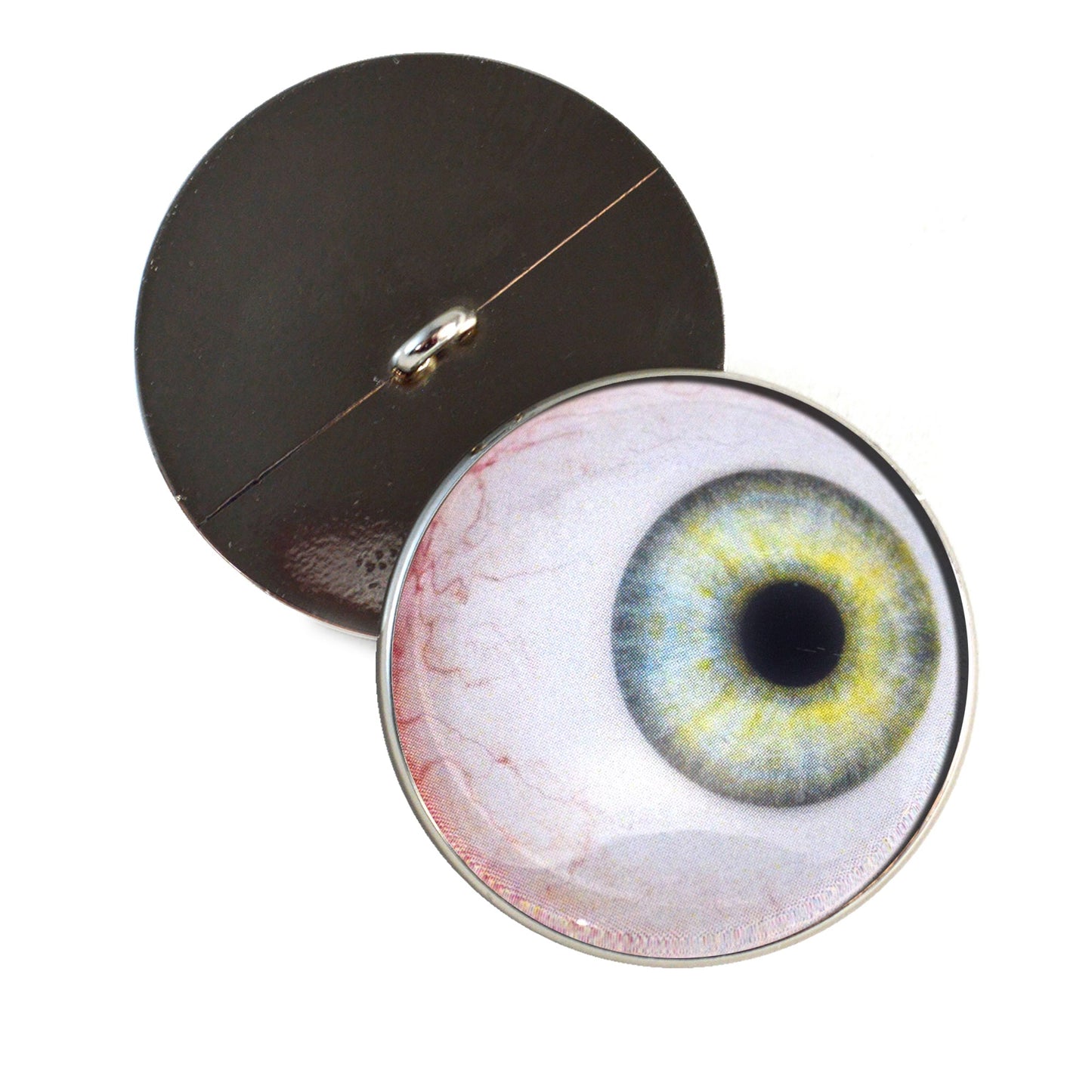 Side Glance Light Green Sew-On Button Glass Eyes
