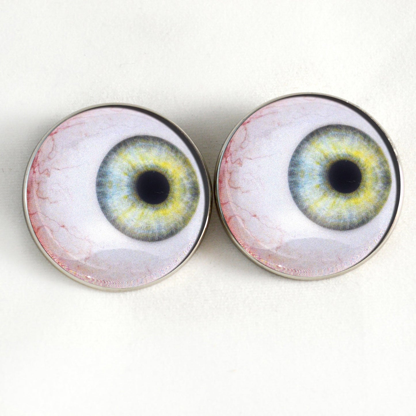 Side Glance Light Green Sew-On Button Glass Eyes