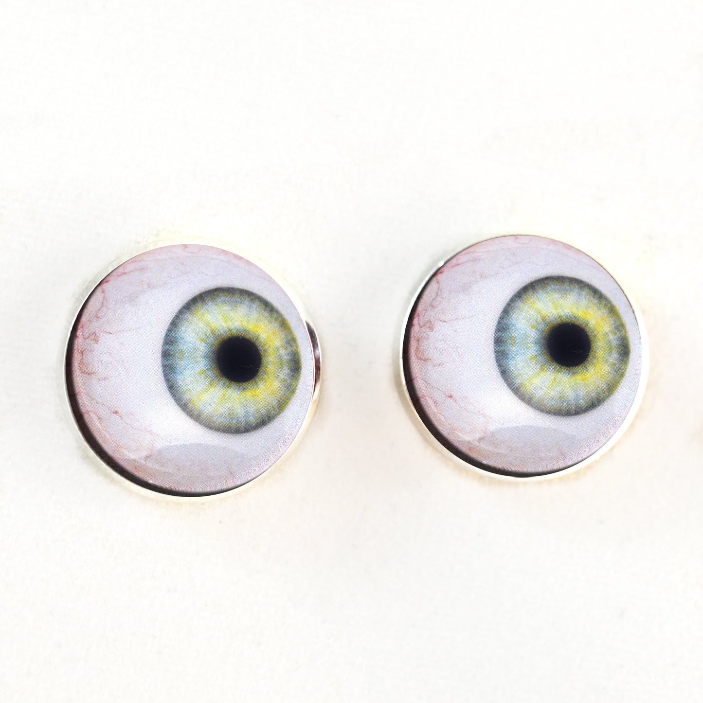 Side Glance Light Green Sew-On Button Glass Eyes