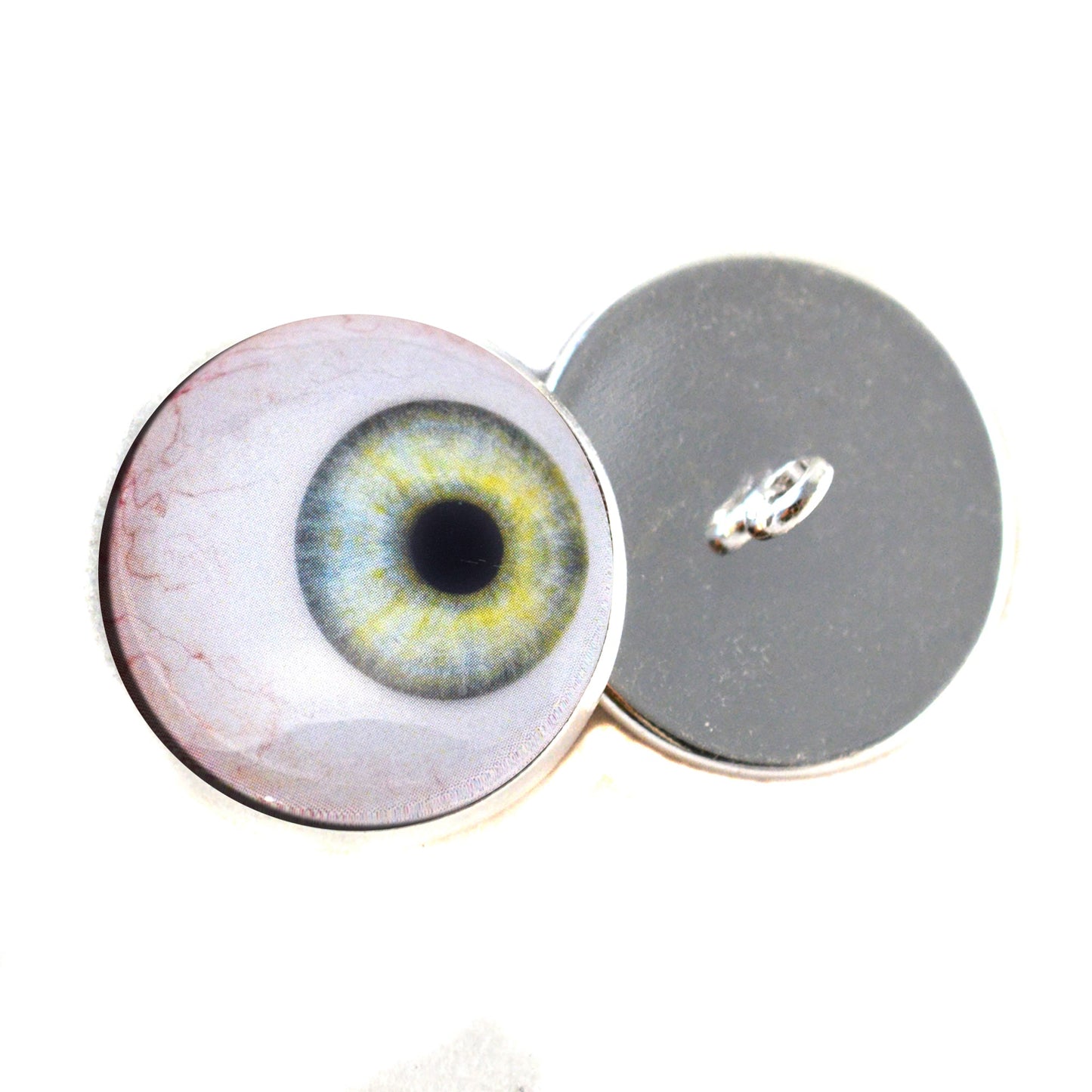 Side Glance Light Green Sew-On Button Glass Eyes