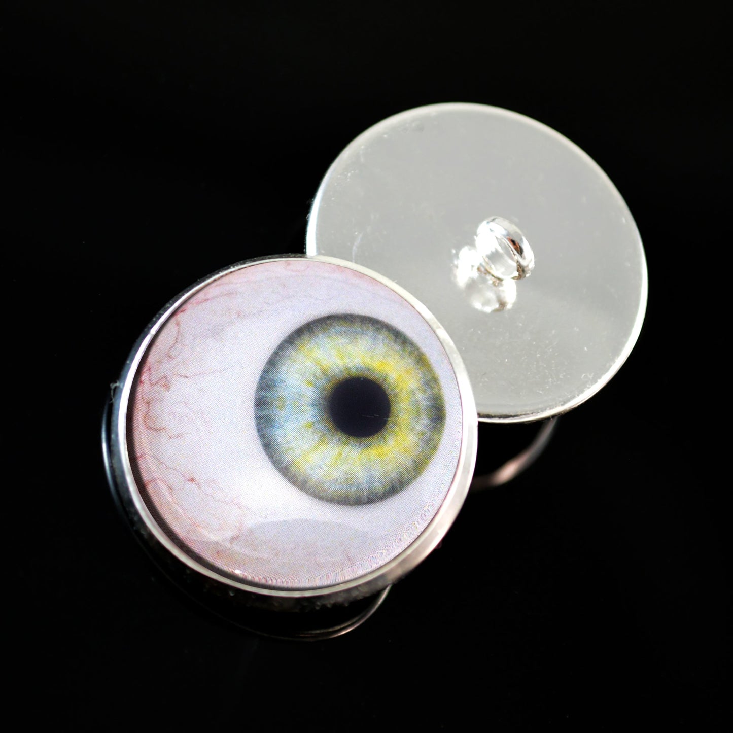 Side Glance Light Green Sew-On Button Glass Eyes