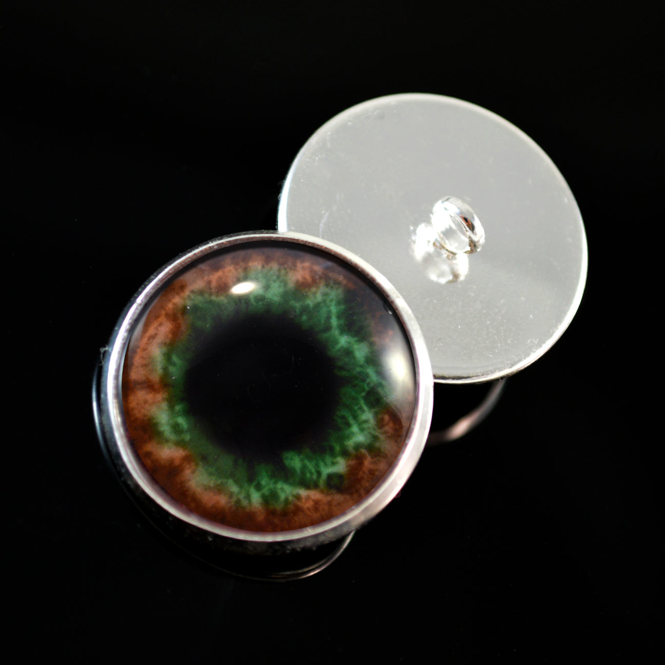 Brown and Green Human Inspired Sew-On Button Glass Eyes