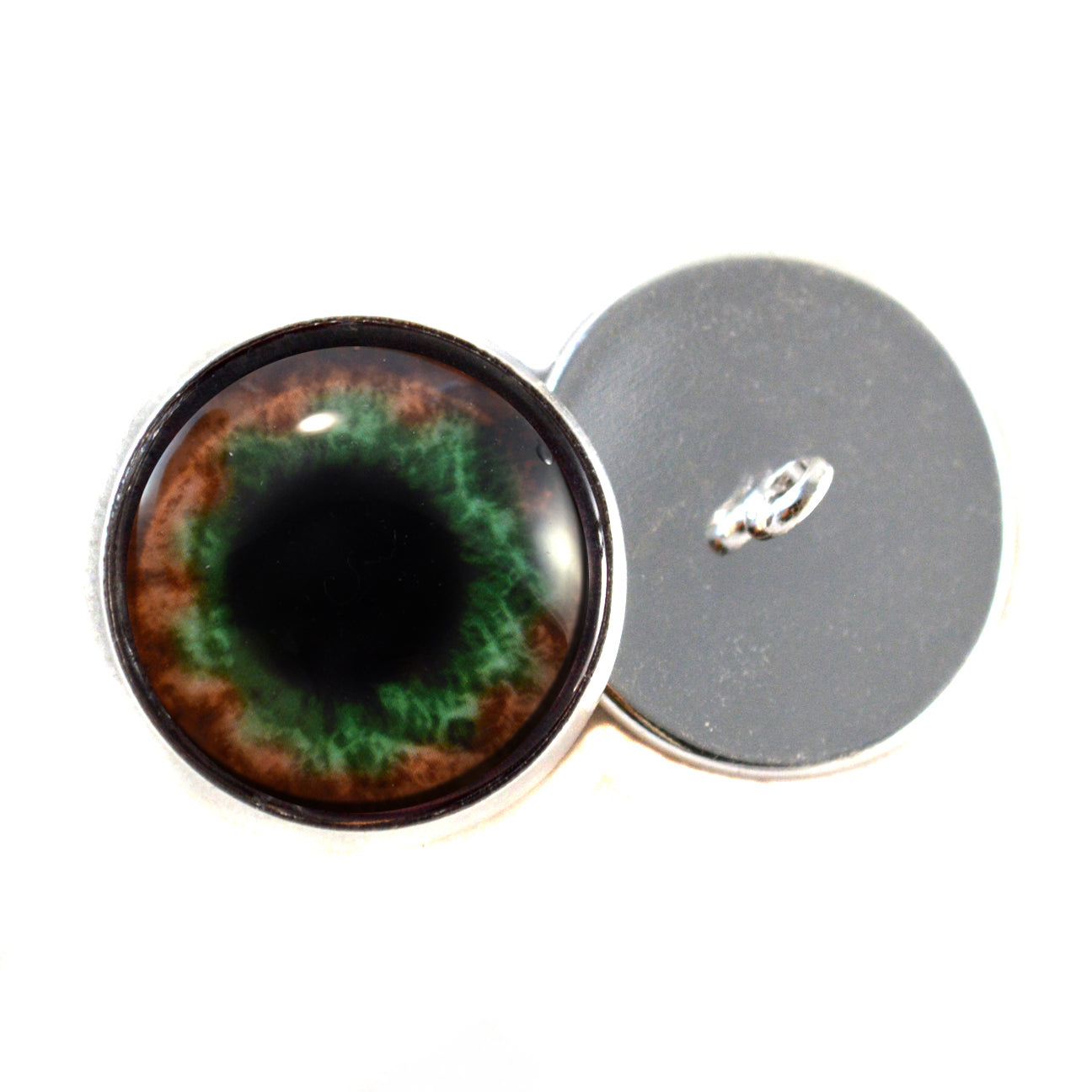 Brown and Green Human Inspired Sew-On Button Glass Eyes