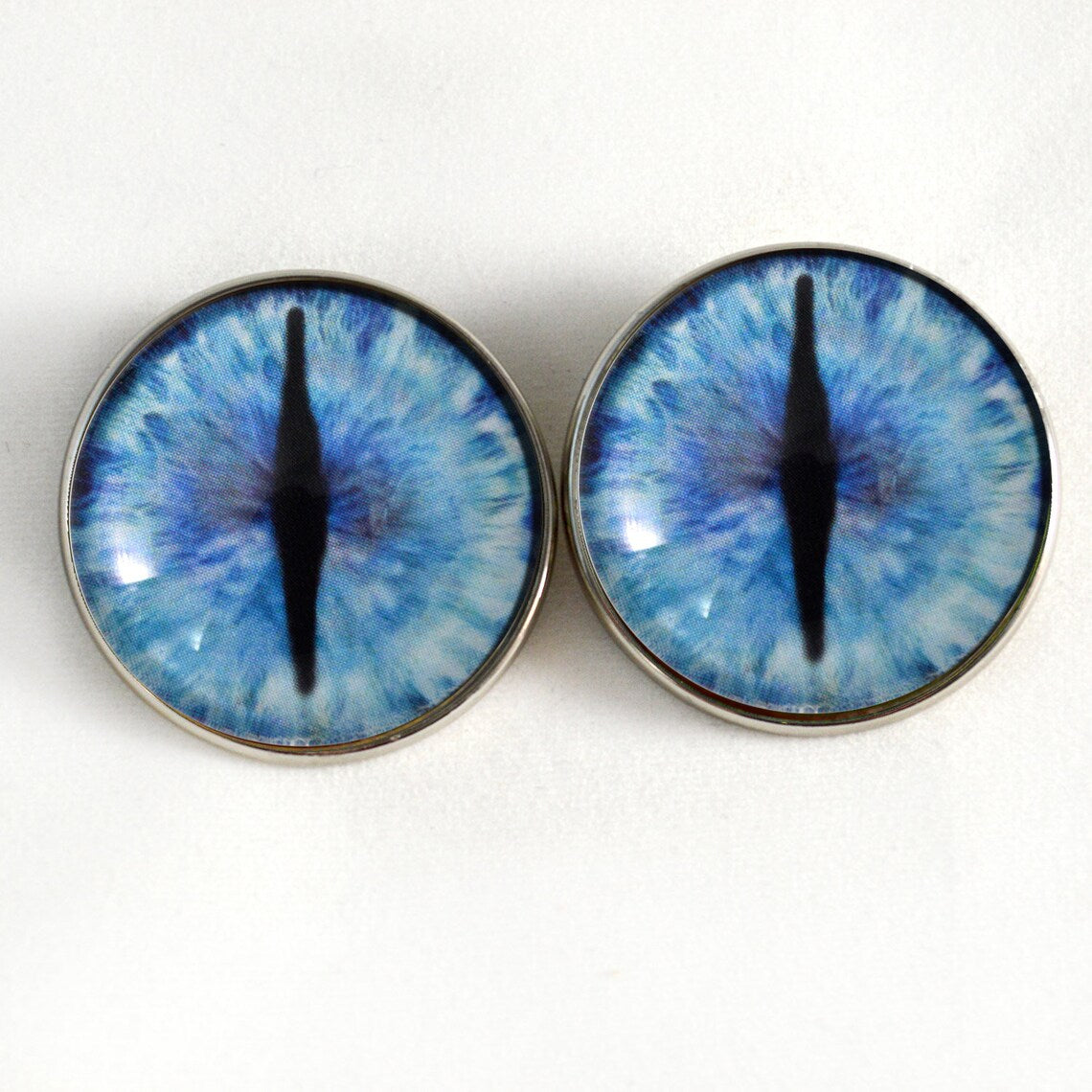 Blue Ice Dragon Sew-On Button Glass Eyes