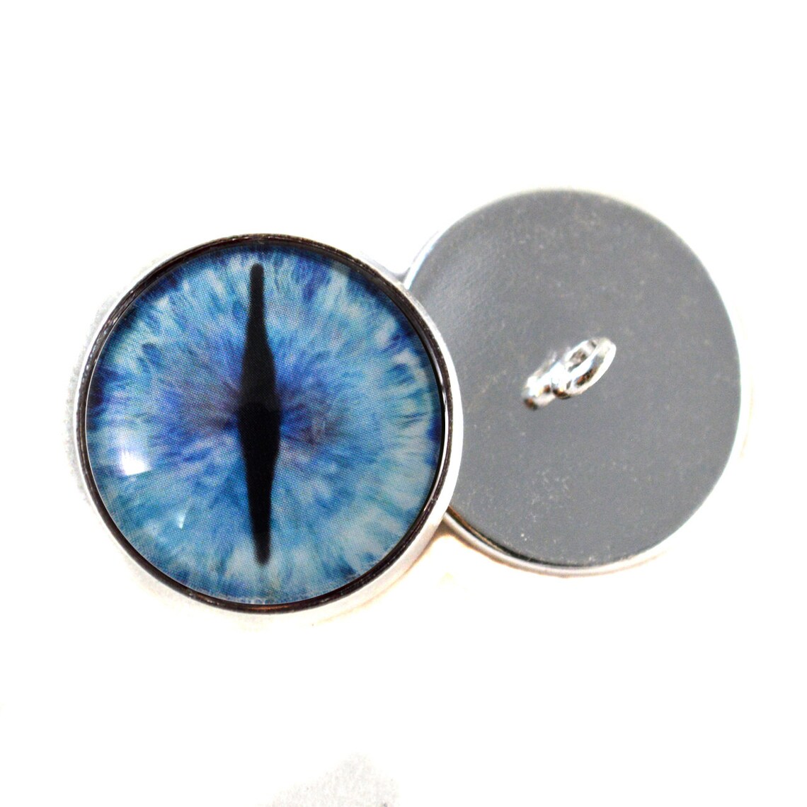 Blue Ice Dragon Sew-On Button Glass Eyes