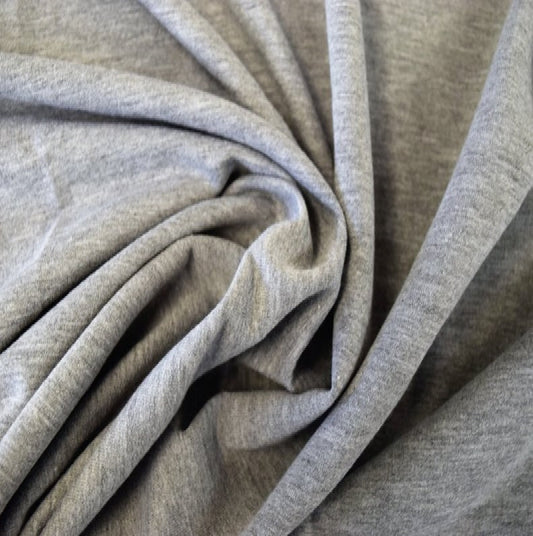 Cotton Spandex Stretch French Terry Fabric | Heather Grey