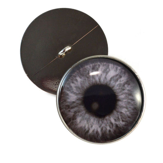 Black and White Gray Steampunk Sew-On Button Glass Eyes
