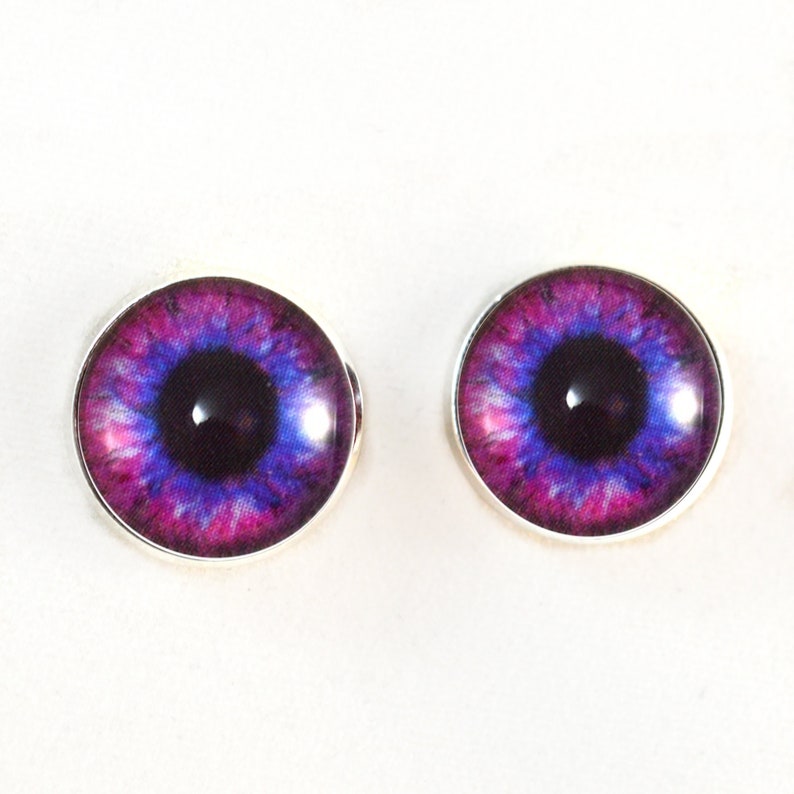 Blue and Pink Steampunk Sew-On Button Glass Eyes