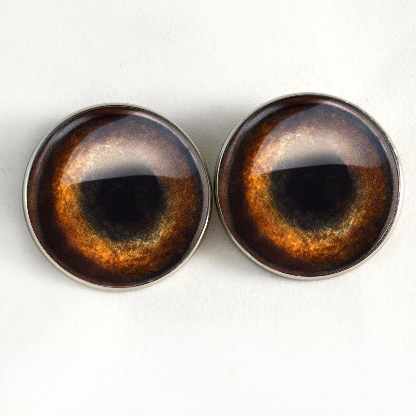 Medium Brown Dog Sew-On Button Glass Eyes