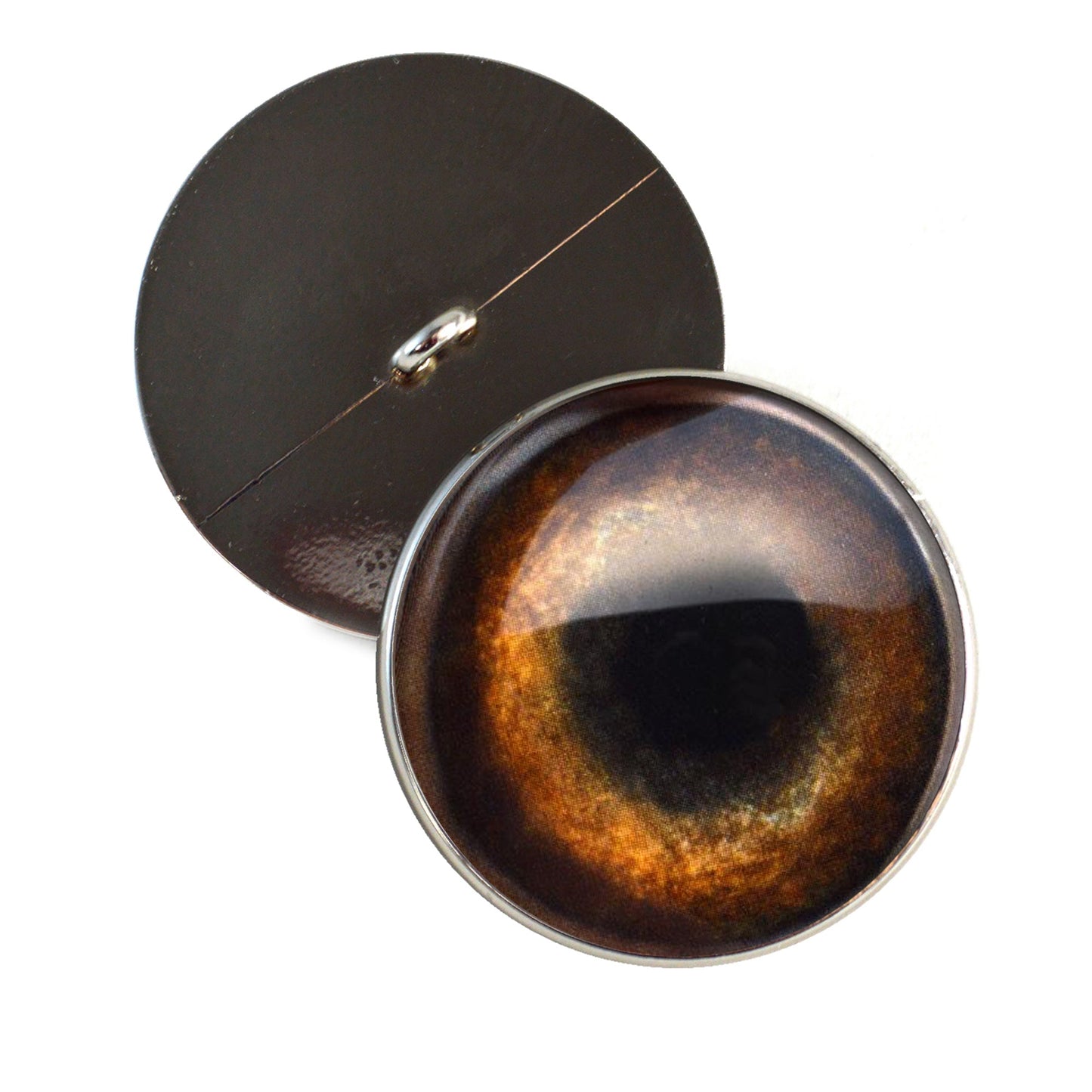 Medium Brown Dog Sew-On Button Glass Eyes