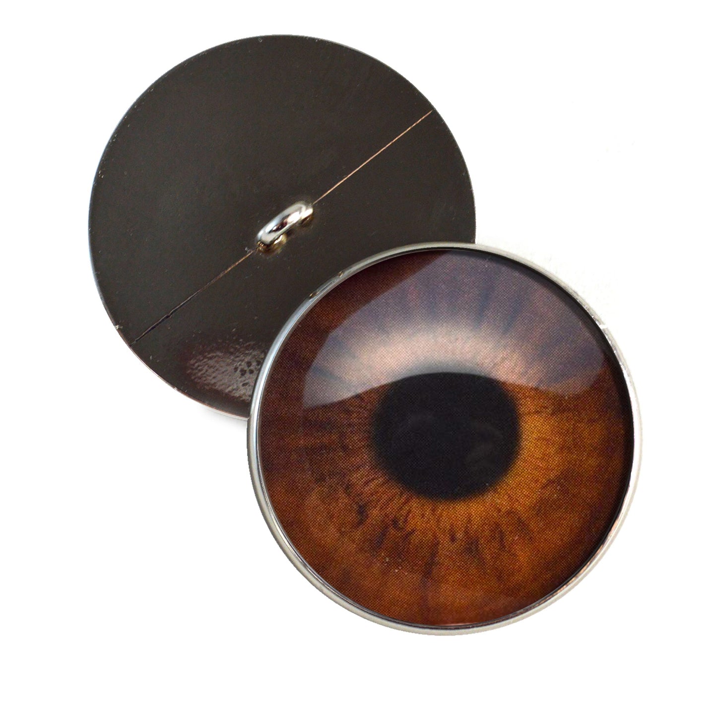 Medium Brown Human Inspired Sew-On Button Glass Eyes