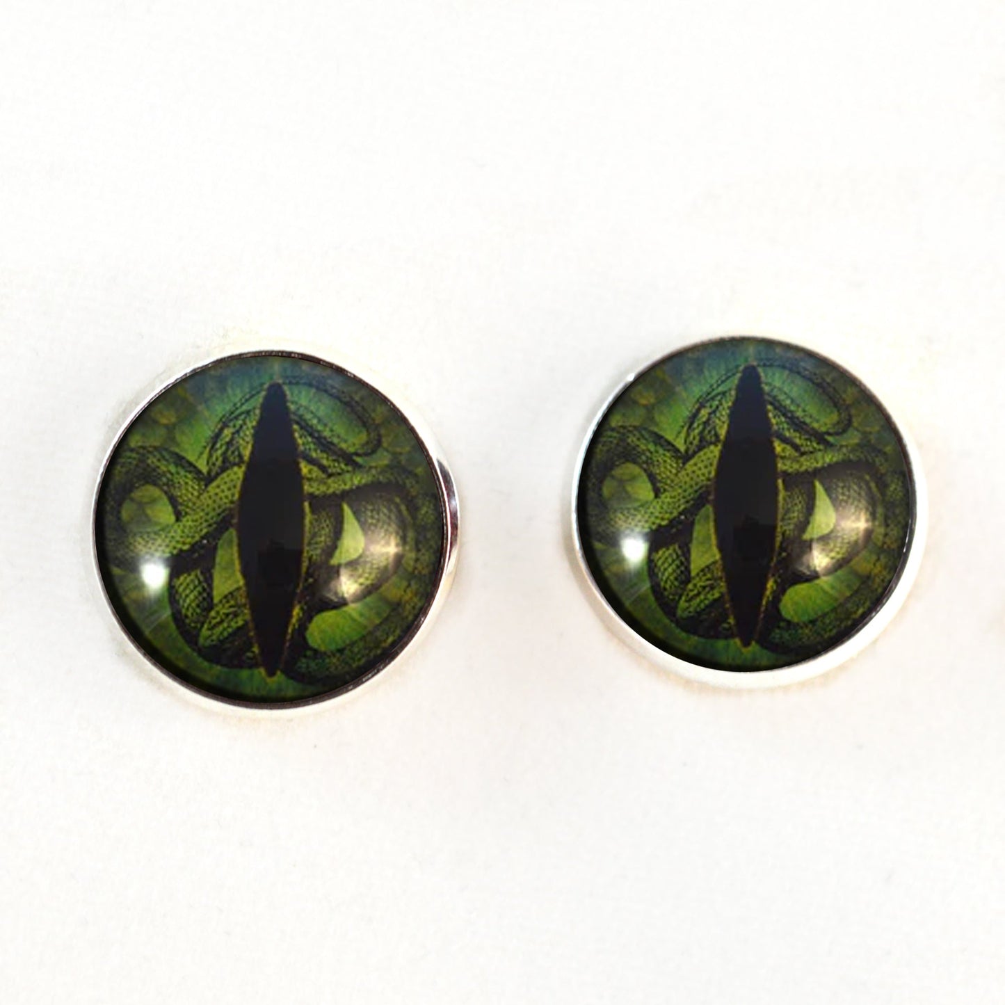 Medusa Snake Green Sew-On Button Glass Eyes