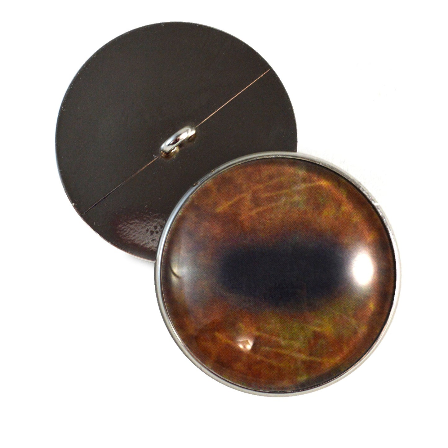 Brown Moose Sew-On Button Glass Eyes