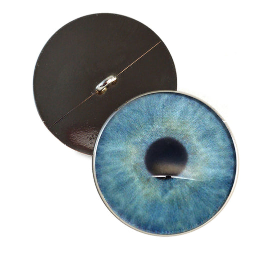 Natural Light Baby Blue Sew-On Button Glass Eyes