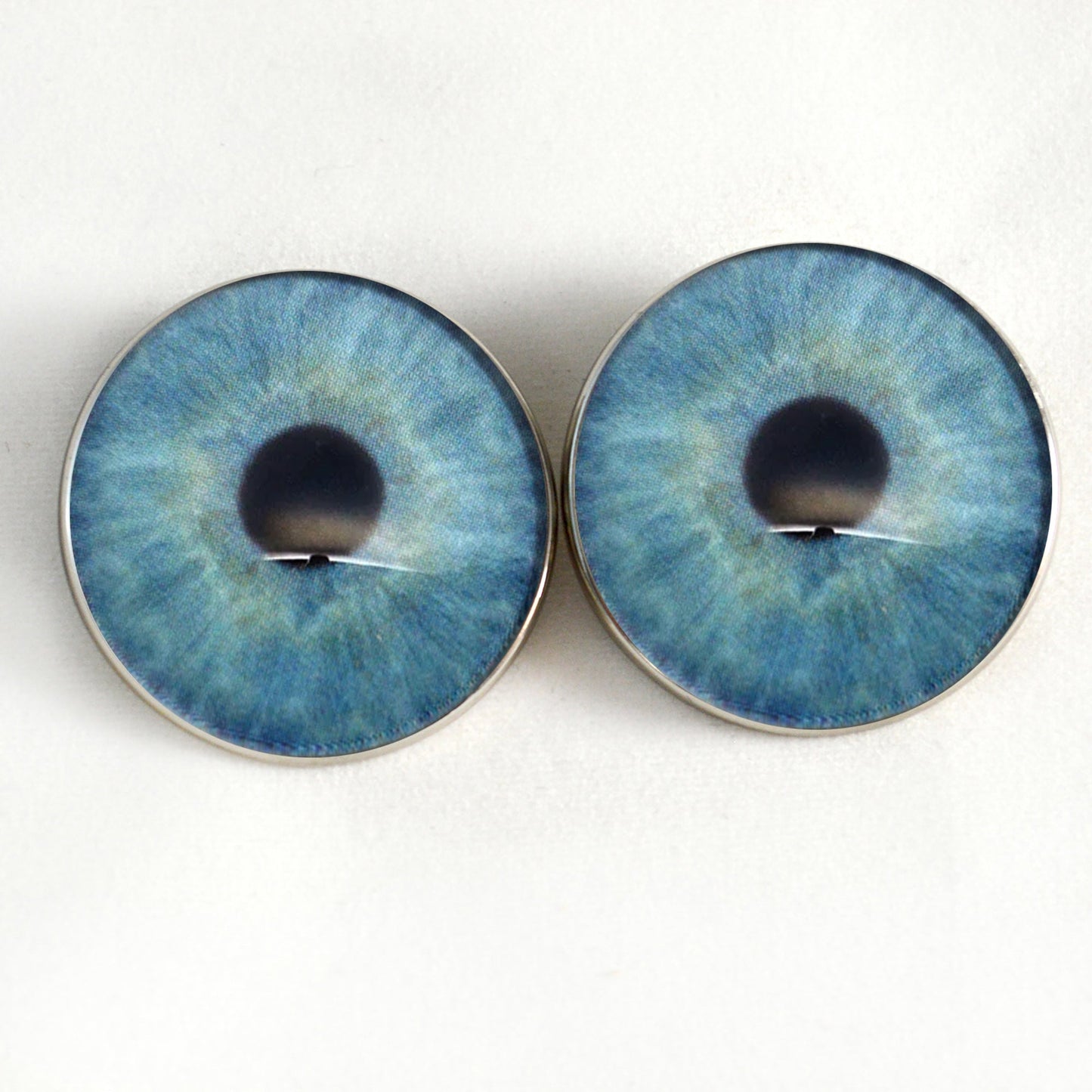Natural Light Baby Blue Sew-On Button Glass Eyes