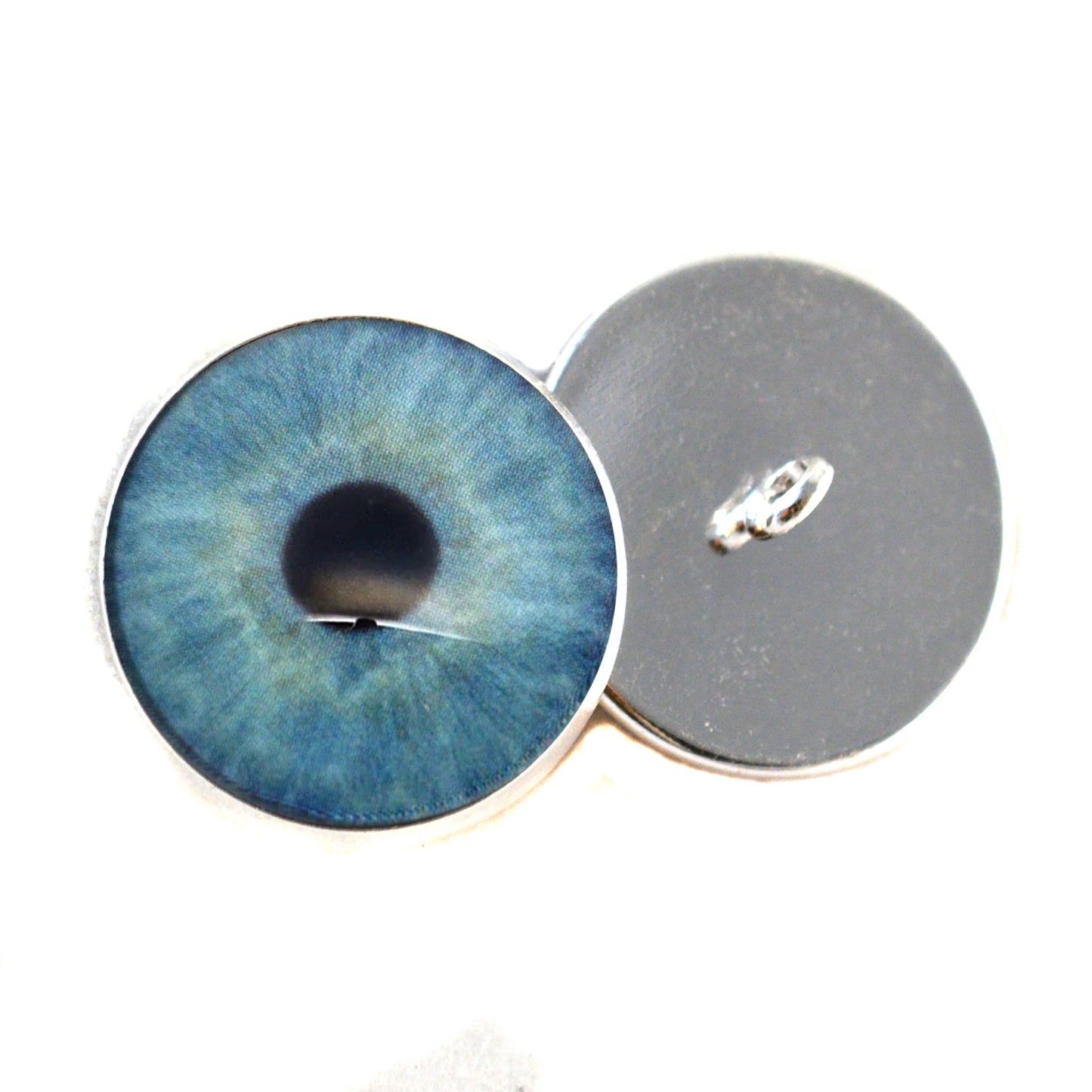 Natural Light Baby Blue Sew-On Button Glass Eyes
