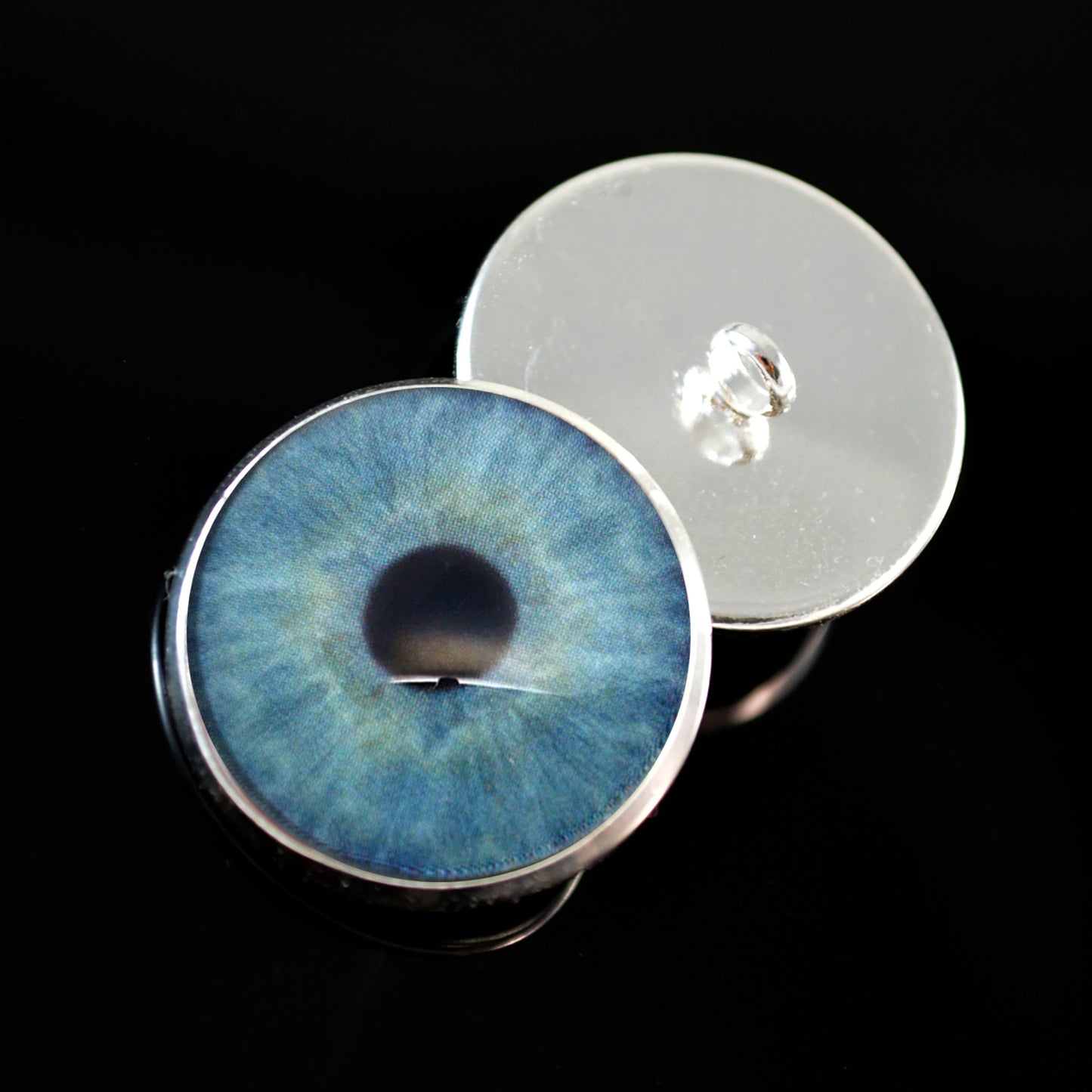 Natural Light Baby Blue Sew-On Button Glass Eyes