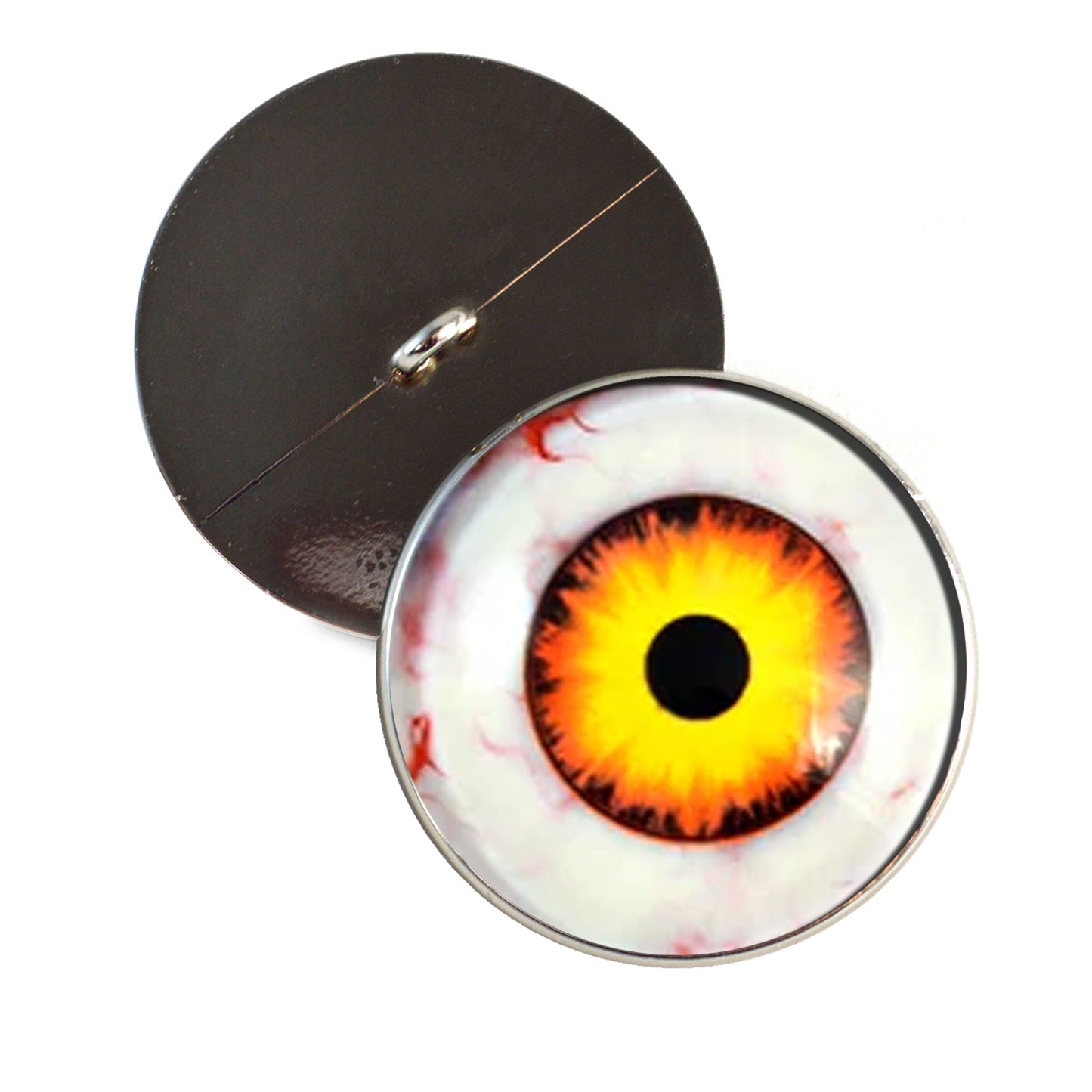 Nightmare Clown Yellow and Orange Sew-On Button Glass Eyes