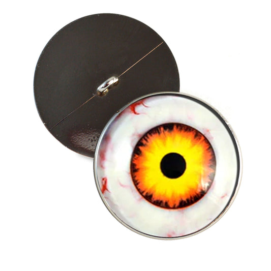Nightmare Clown Yellow and Orange Sew-On Button Glass Eyes
