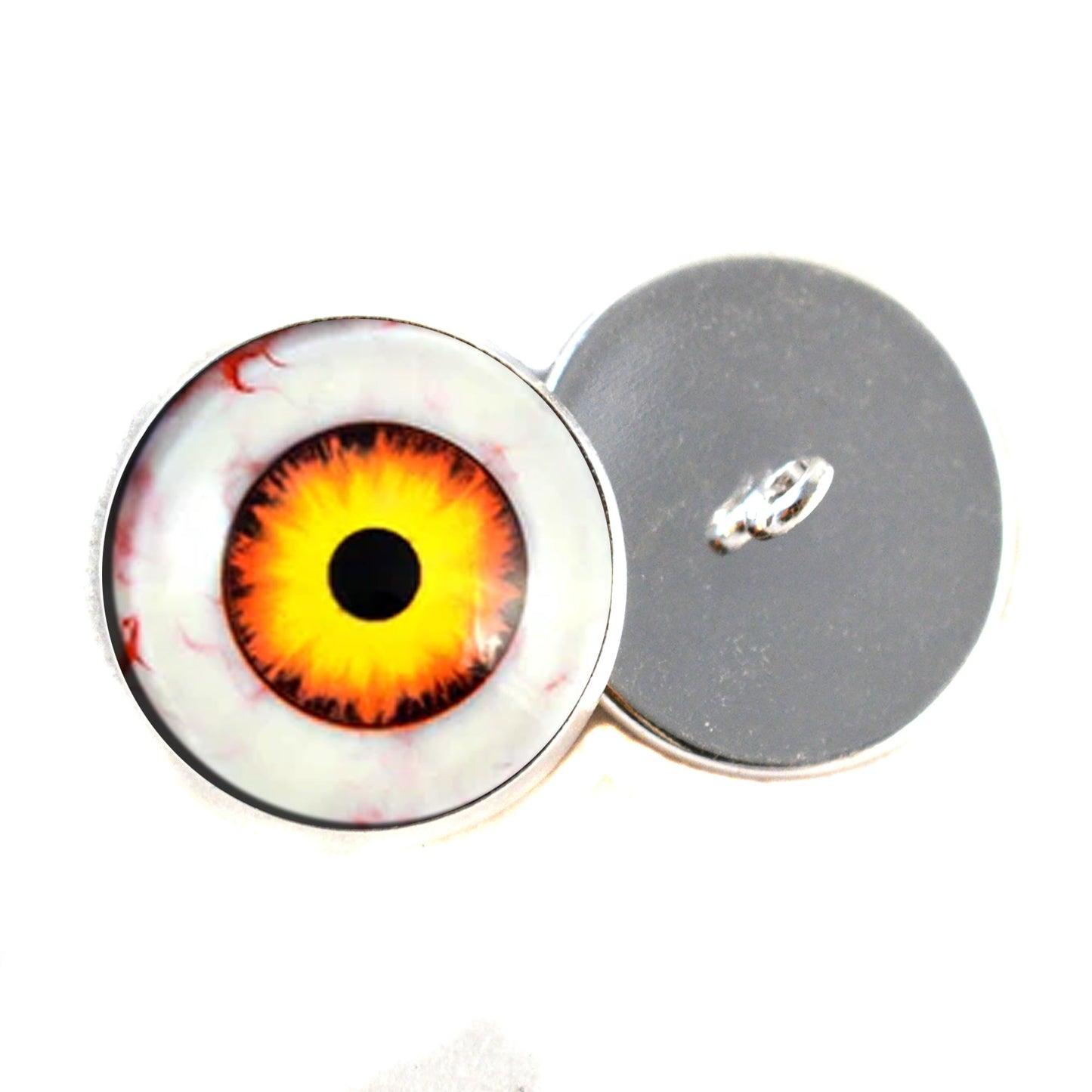 Nightmare Clown Yellow and Orange Sew-On Button Glass Eyes