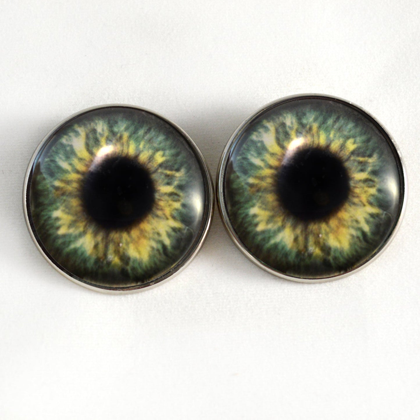 Olive Green Human Inspired Sew-On Button Glass Eyes