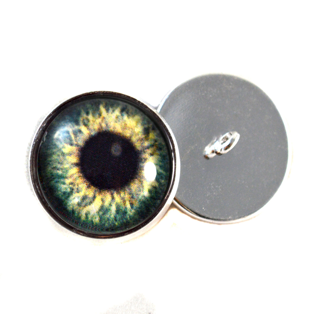 Olive Green Human Inspired Sew-On Button Glass Eyes