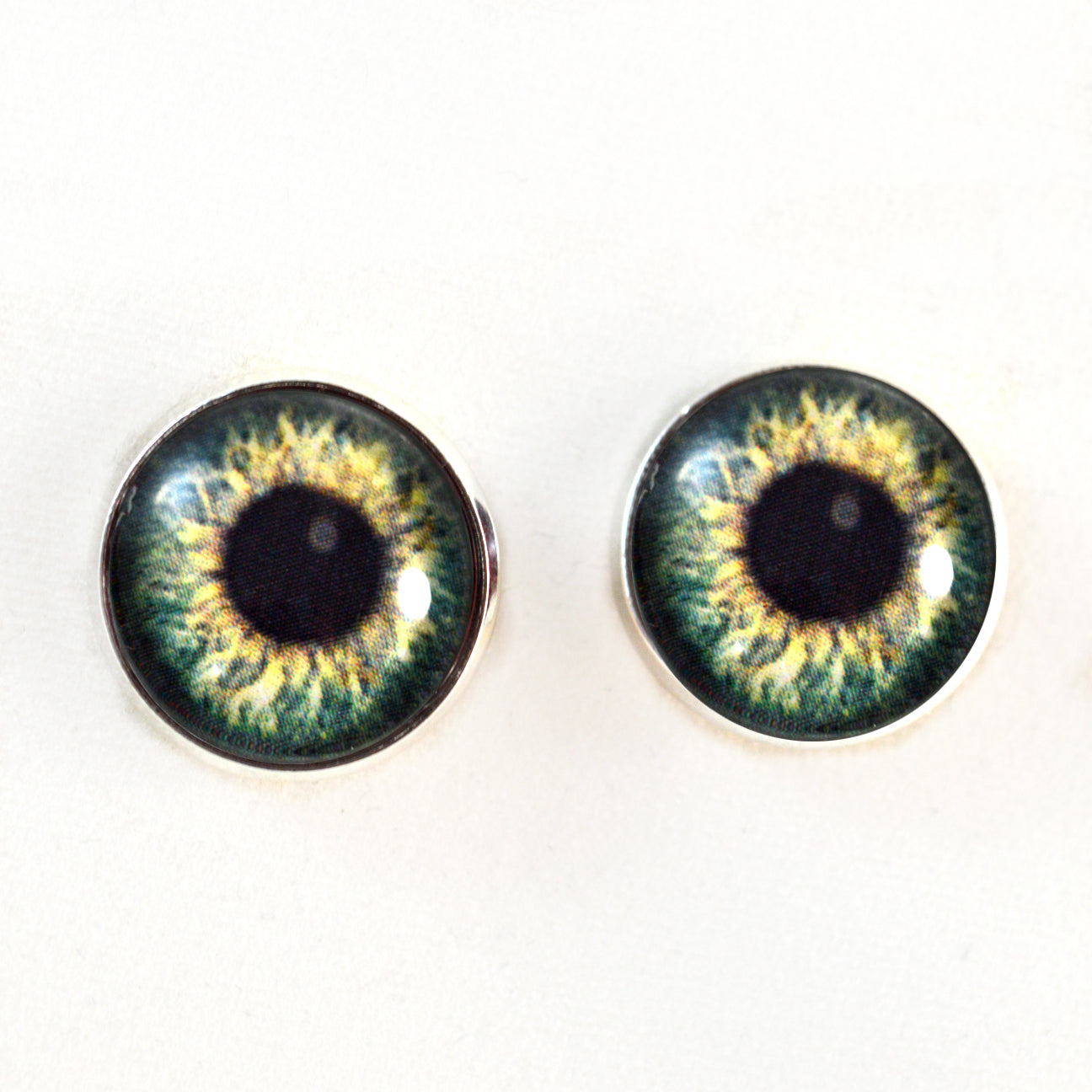 Olive Green Human Inspired Sew-On Button Glass Eyes