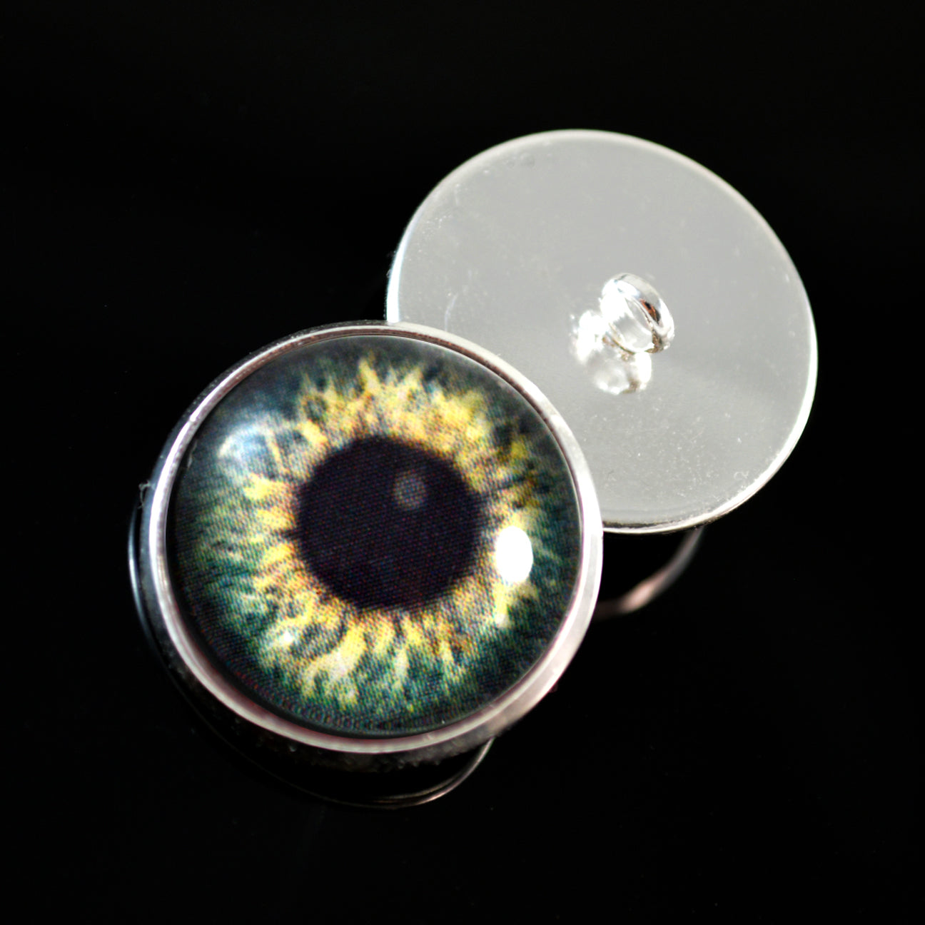 Olive Green Human Inspired Sew-On Button Glass Eyes