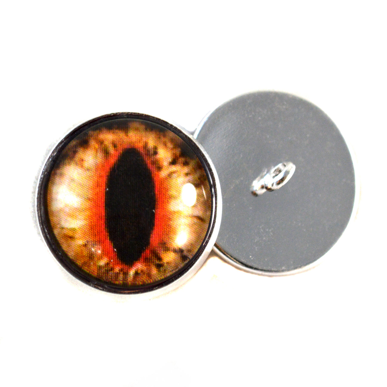 Orange Cat Dragon Sew-On Button Glass Eyes