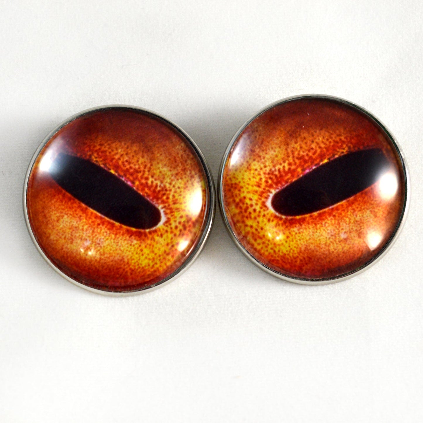 Orange Octopus Sew-On Button Glass Eyes