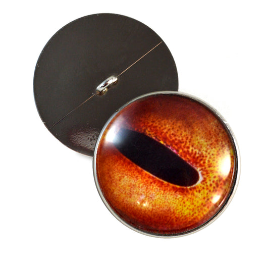 Orange Octopus Sew-On Button Glass Eyes